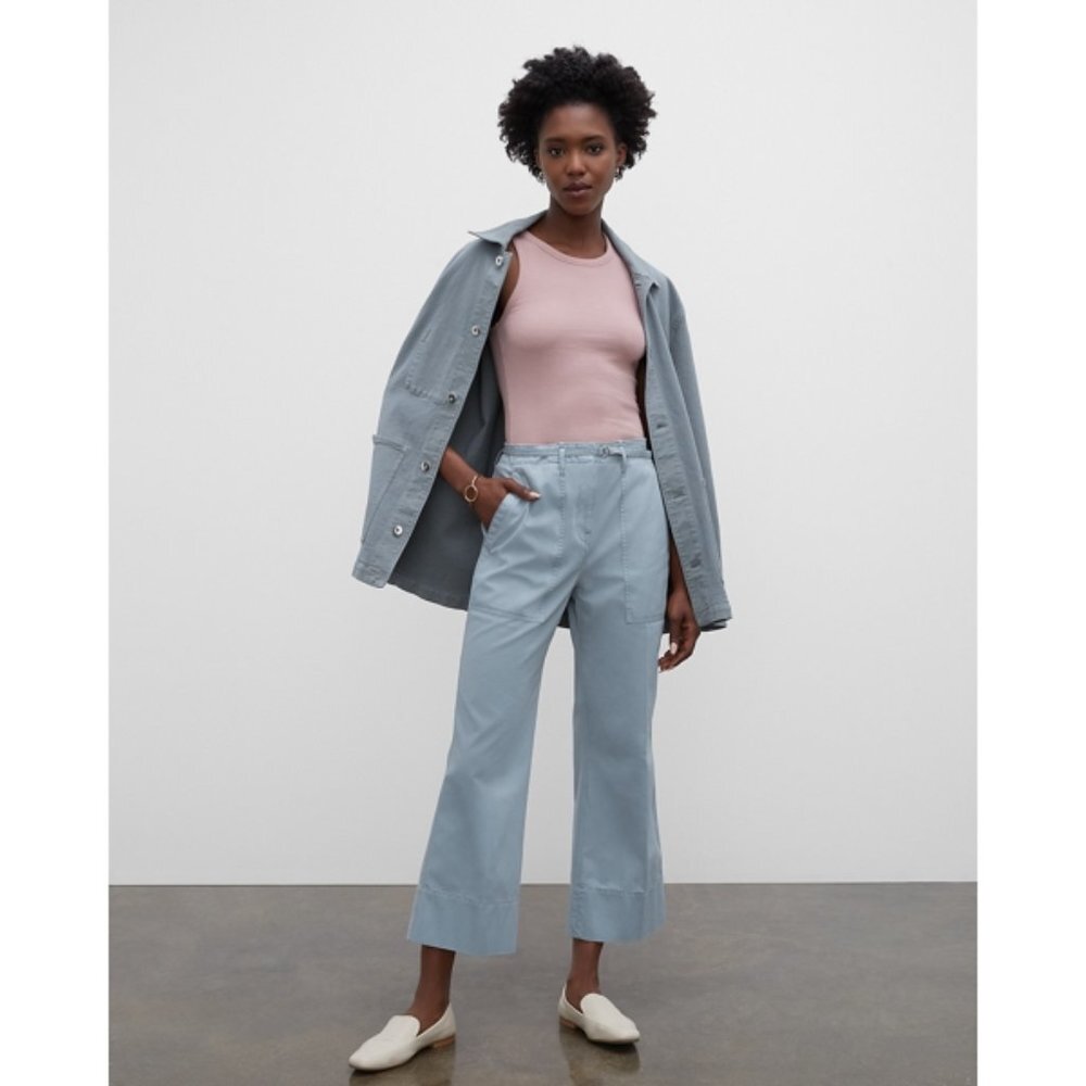 Club Monaco Tea Dye Crop Bootcut Cotton Chino Pants